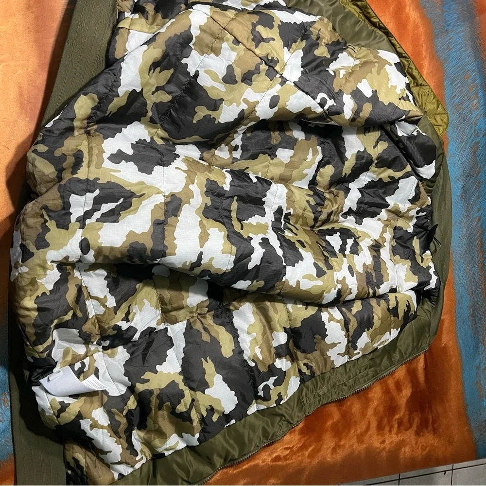 Nike NSW Insulated Long Varsity Bomber Jacket Green Camo Orange  Jacket small